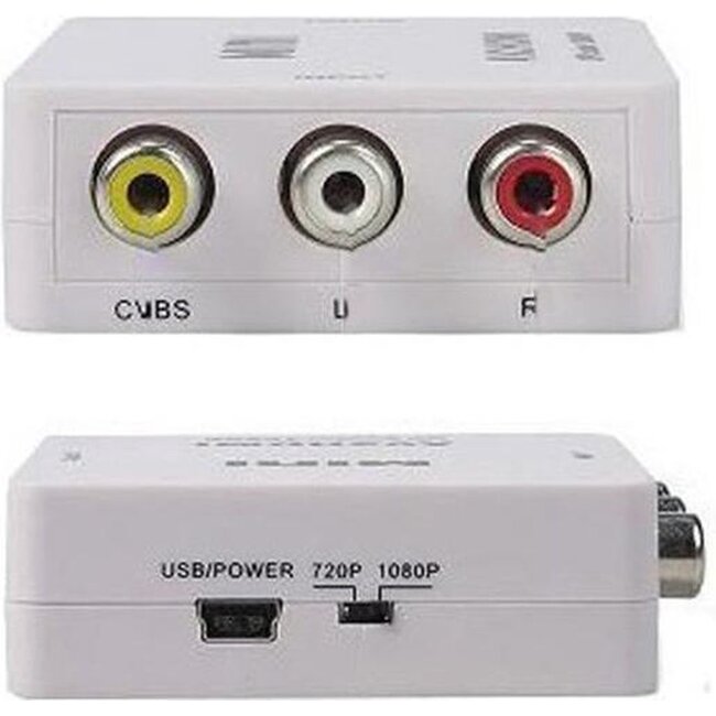 Tulp naar HDMI Converter - AV / Composiet RCA To HDMI Audio Video Kabel Adapter - Wit