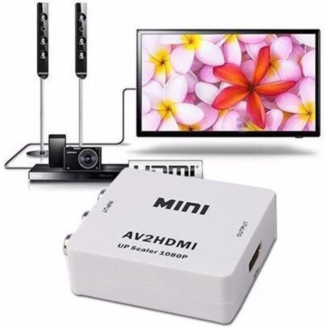 Tulp naar HDMI Converter - AV / Composiet RCA To HDMI Audio Video Kabel Adapter - Wit