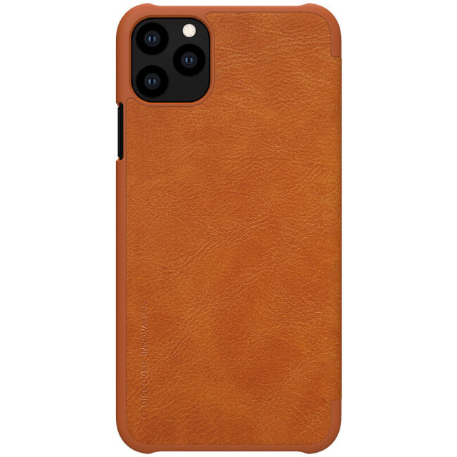 Apple iPhone 11 Pro Max Hoesje - Qin Leather Case - Flip Cover - Bruin