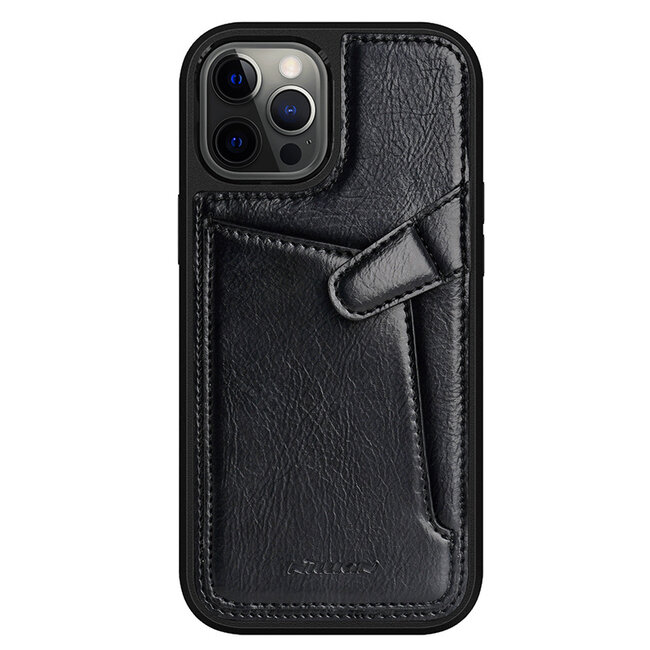 Nillkin - iPhone 12 / 12 Pro Hoesje - Aoge Leather Case Serie - Book Case - Zwart