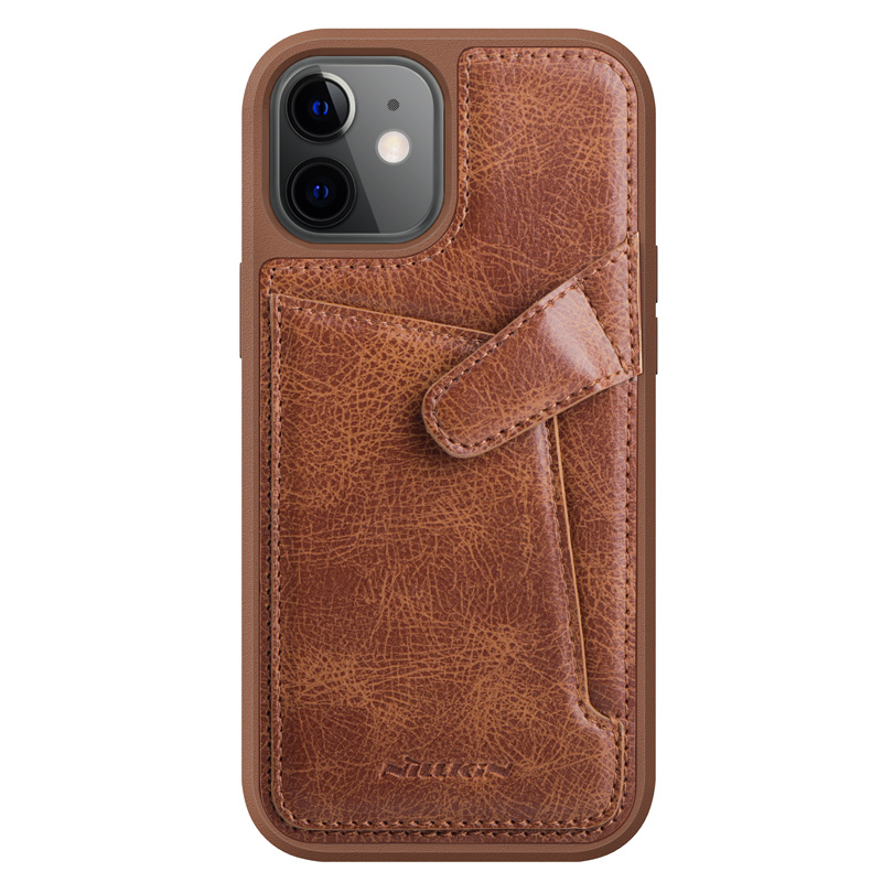 Nillkin - iPhone 12 Mini Hoesje - Aoge Leather Case Serie - Book Case - Bruin afbeelding