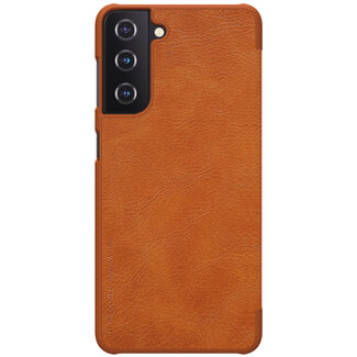 Nillkin Samsung Galaxy S21 Hoesje - Qin Leather Case - Flip Cover - Bruin