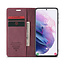 CaseMe - Samsung Galaxy S21 hoesje - Wallet Book Case - Magneetsluiting - Donker Rood