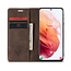 CaseMe - Samsung Galaxy S21 hoesje - Wallet Book Case - Magneetsluiting - Donker Bruin