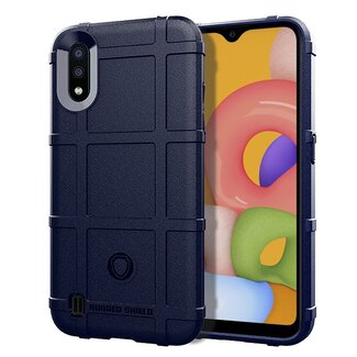 Case2go Samsung Galaxy M11 Hoesje - Heavy Armor TPU Bumper - Blauw