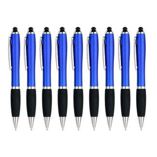 Case2go 9 Stuks - Touch Pen - 2 in 1 Stylus Pen voor smartphone en tablet - Blauw