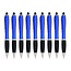 9 Stuks - Touch Pen - 2 in 1 Stylus Pen voor smartphone en tablet - Blauw