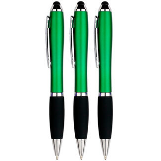 Case2go 3 Stuks - Touch Pen - 2 in 1 Stylus Pen voor smartphone en tablet - Groen