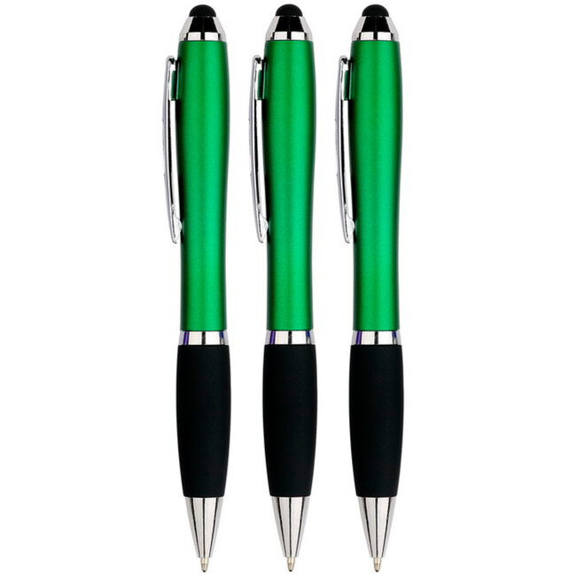 3 Stuks - Touch Pen - 2 in 1 Stylus Pen voor smartphone en tablet - Groen