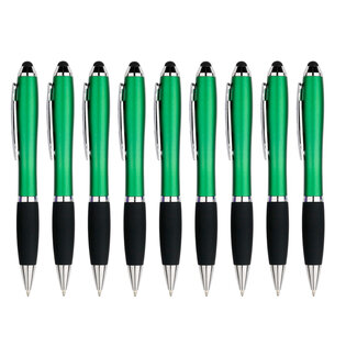 Case2go 9 Stuks - Touch Pen - 2 in 1 Stylus Pen voor smartphone en tablet - Groen