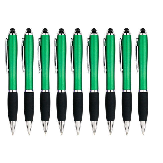 9 Stuks - Touch Pen - 2 in 1 Stylus Pen voor smartphone en tablet - Groen