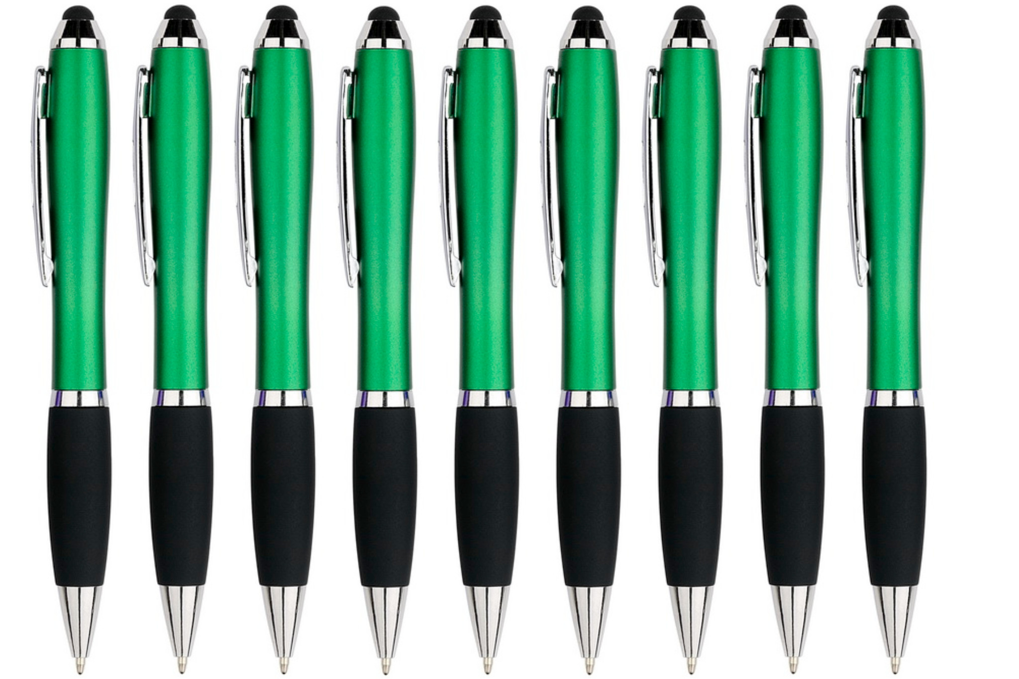9 Stuks - Touch Pen - 2 in 1 Stylus Pen voor smartphone en tablet - Groen afbeelding