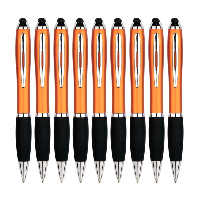 9 Stuks - Touch Pen - 2 in 1 Stylus Pen voor smartphone en tablet - Oranje