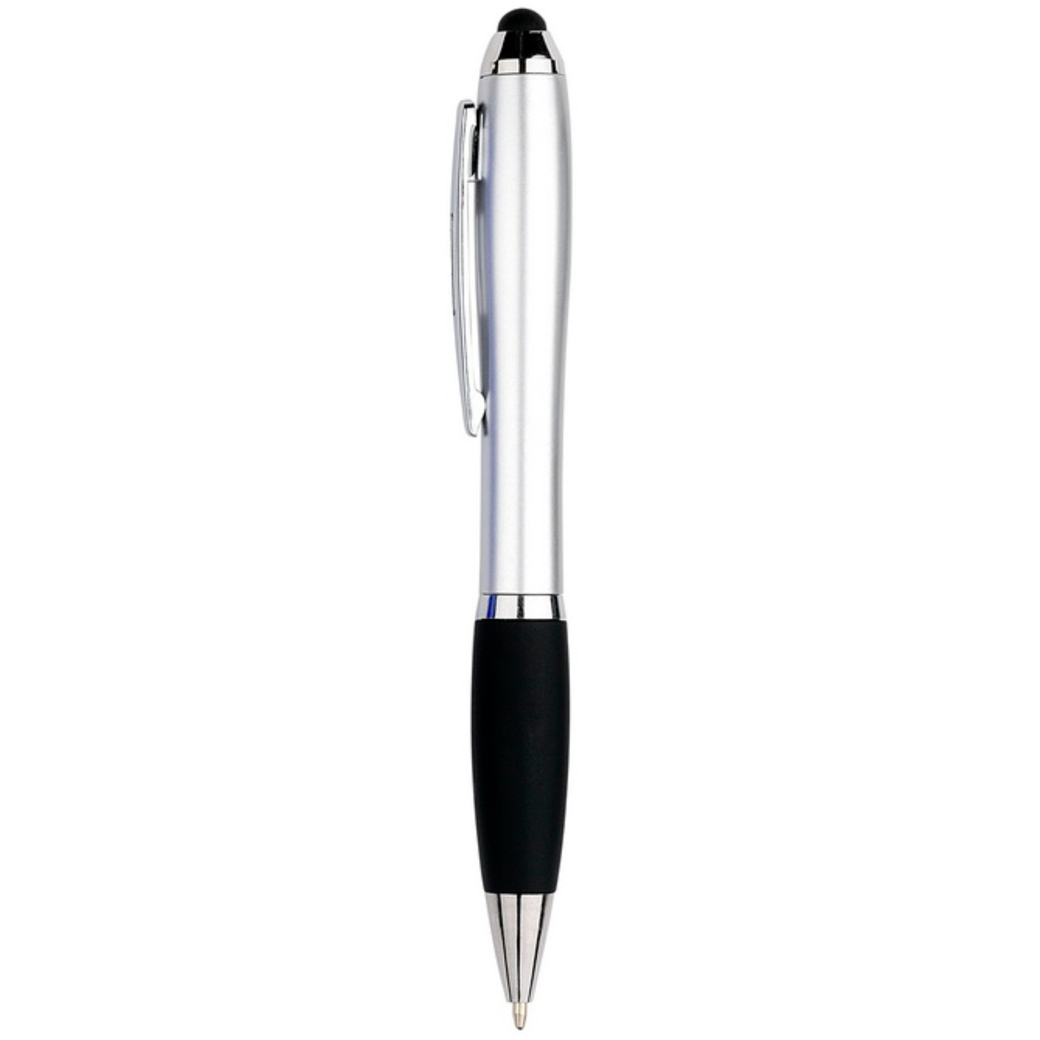 1 Stuks - Touch Pen - 2 in 1 Stylus Pen voor smartphone en tablet - Zilver afbeelding