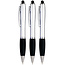 Case2go 3 Stuks - Touch Pen - 2 in 1 Stylus Pen voor smartphone en tablet - Zilver