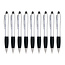 9 Stuks - Touch Pen - 2 in 1 Stylus Pen voor smartphone en tablet - Zilver