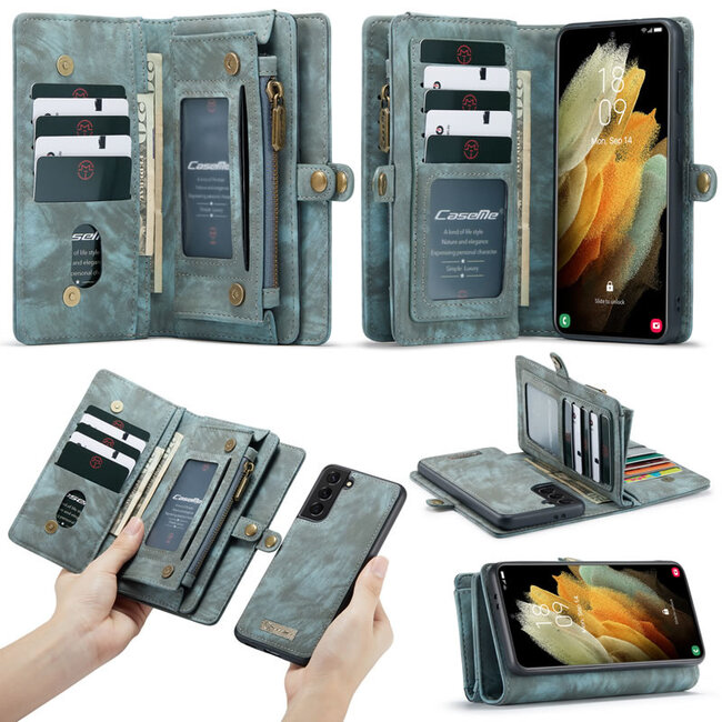 CaseMe - Samsung Galaxy S21 Plus Hoesje - 2 in 1 Back Cover - Blauw