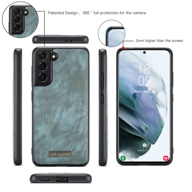 CaseMe - Samsung Galaxy S21 Plus Hoesje - 2 in 1 Back Cover - Blauw