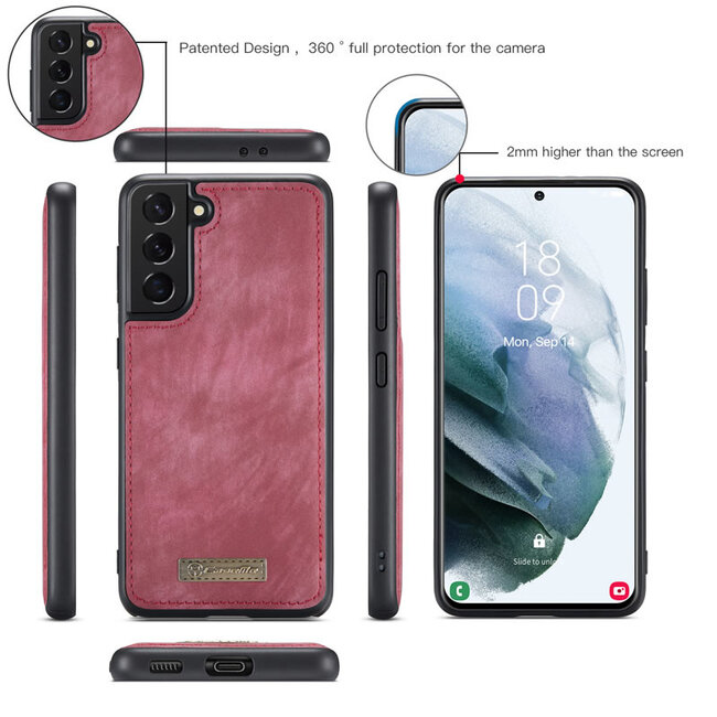 CaseMe - Samsung Galaxy S21 Plus Hoesje - 2 in 1 Back Cover - Rood
