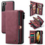 CaseMe CaseMe - Samsung Galaxy S21 Hoesje - Back Cover en Wallet Book Case - Multifunctioneel - Rood