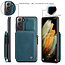 CaseMe - Samsung Galaxy S21 Hoesje - Back Cover - met RFID Pasjeshouder - Blauw