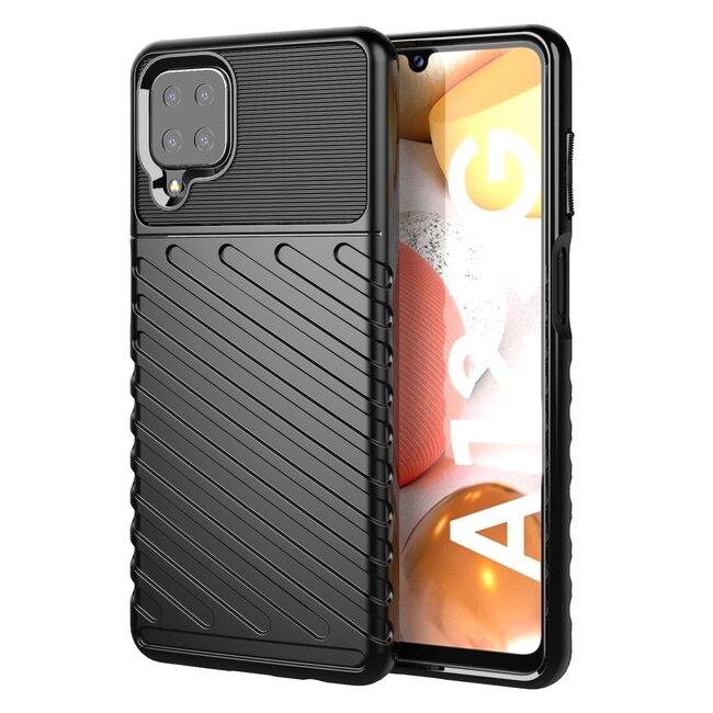 Samsung Galaxy A12 Hoesje - Schokbestendige TPU back cover - Zwart