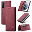 AutSpace - Samsung Galaxy S21 hoesje - Wallet Book Case - Magneetsluiting - met RFID bescherming - Rood