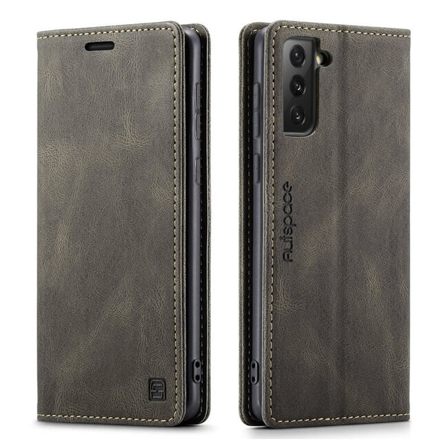 AutSpace - Samsung Galaxy S21 Plus hoesje - Wallet Book Case - Magneetsluiting - met RFID bescherming - Bruin