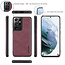 CaseMe - Samsung Galaxy S21 Ultra Hoesje - Back Cover en Wallet Book Case - Multifunctioneel - Rood