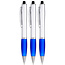 3 Stuks - Touch Pen - 2 in 1 Stylus Pen voor smartphone en tablet - Blauw