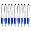 9 Stuks - Touch Pen - 2 in 1 Stylus Pen voor smartphone en tablet - Blauw