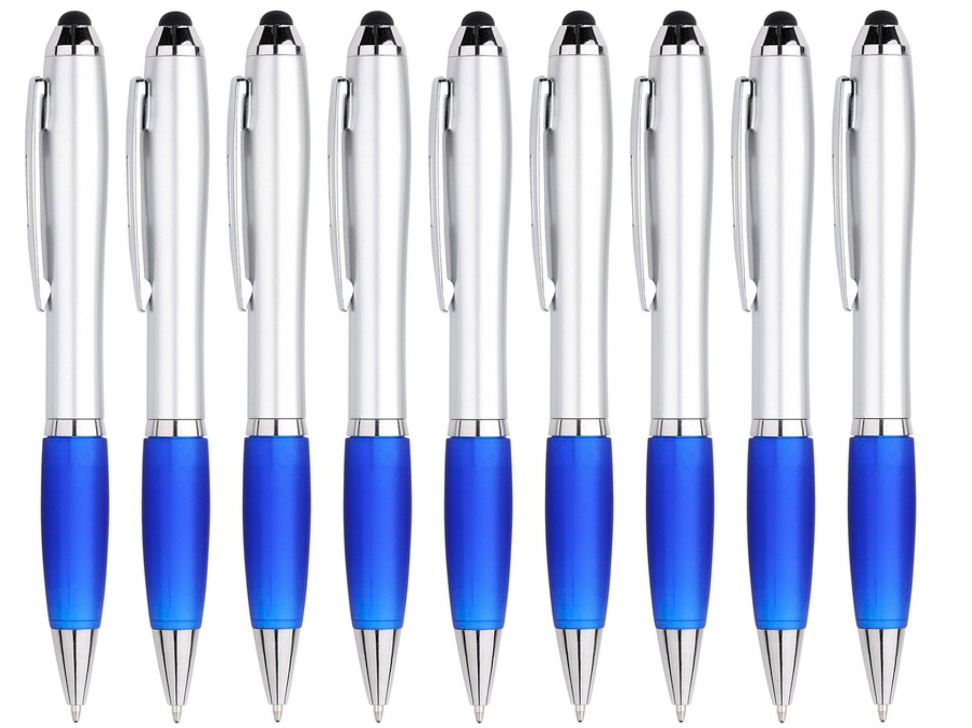 9 Stuks - Touch Pen - 2 in 1 Stylus Pen voor smartphone en tablet - Blauw afbeelding