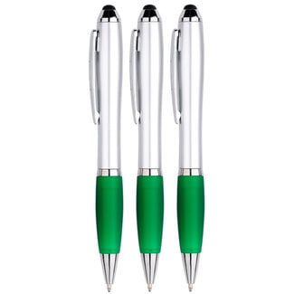 Case2go 3 Stuks - Touch Pen - 2 in 1 Stylus Pen voor smartphone en tablet - Groen