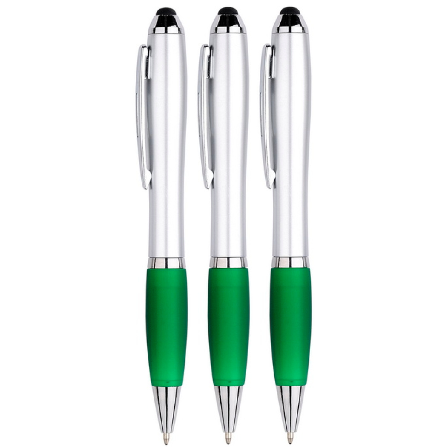 3 Stuks - Touch Pen - 2 in 1 Stylus Pen voor smartphone en tablet - Groen afbeelding