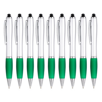 Case2go 9 Stuks - Touch Pen - 2 in 1 Stylus Pen voor smartphone en tablet - Groen