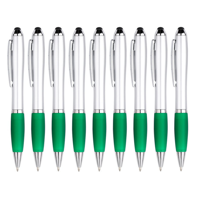 9 Stuks - Touch Pen - 2 in 1 Stylus Pen voor smartphone en tablet - Groen