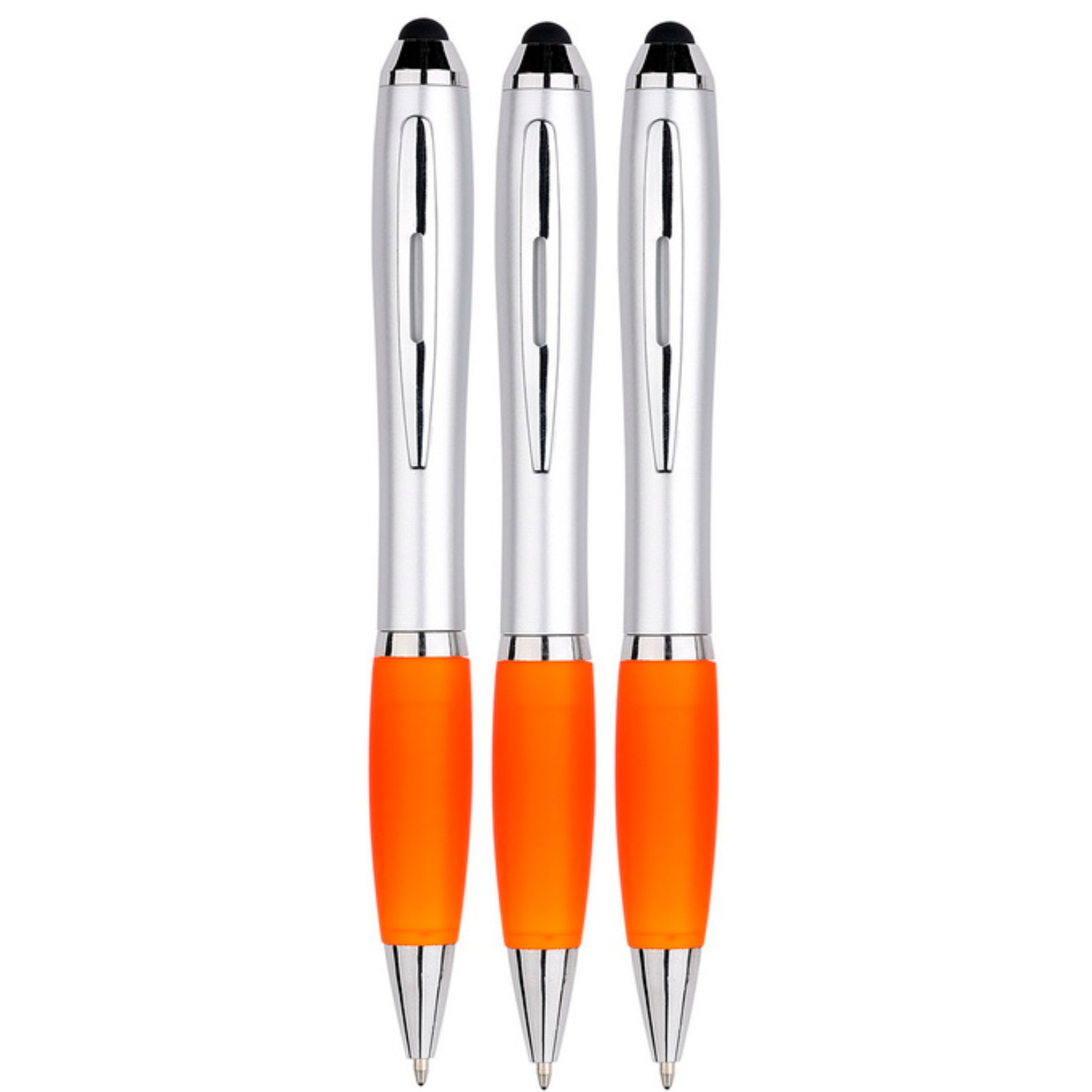 3 Stuks - Touch Pen - 2 in 1 Stylus Pen voor smartphone en tablet - Oranje afbeelding