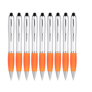 Case2go 9 Stuks - Touch Pen - 2 in 1 Stylus Pen voor smartphone en tablet - Oranje