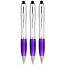 3 Stuks - Touch Pen - 2 in 1 Stylus Pen voor smartphone en tablet - Paars