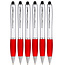 6 Stuks - Touch Pen - 2 in 1 Stylus Pen voor smartphone en tablet - Rood