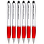 Case2go 6 Stuks - Touch Pen - 2 in 1 Stylus Pen voor smartphone en tablet - Rood