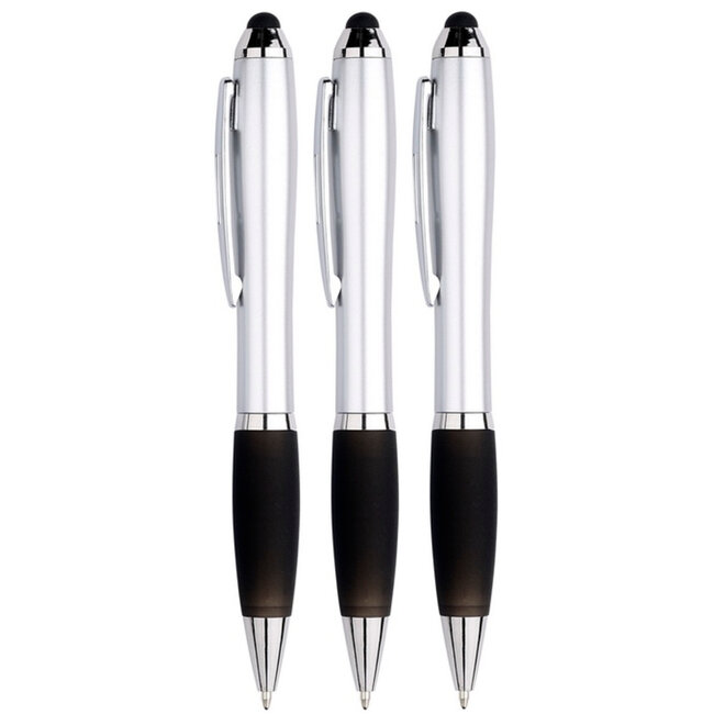 3 Stuks - Touch Pen - 2 in 1 Stylus Pen voor smartphone en tablet - Zwart