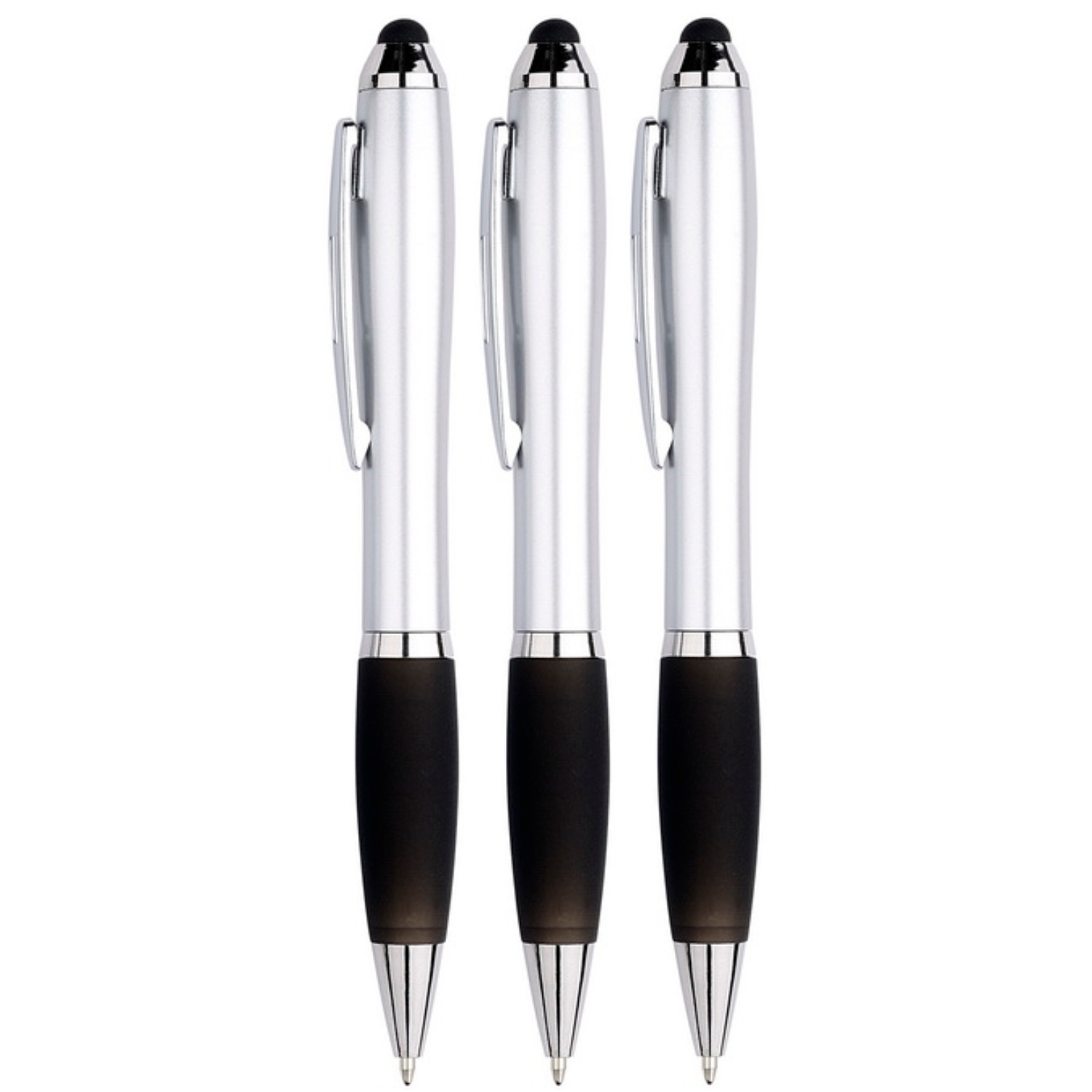 3 Stuks - Touch Pen - 2 in 1 Stylus Pen voor smartphone en tablet - Zwart afbeelding