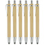 6 Stuks - Touch Pen - 2 in 1 Stylus Pen voor smartphone en tablet - Bamboo