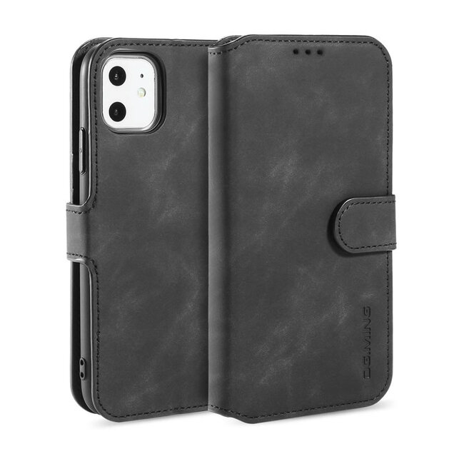 CaseMe - iPhone 11 Hoesje - Met Magnetische Sluiting - Ming Serie - Leren Book Case - Zwart