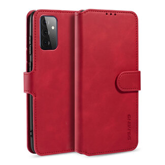 CaseMe CaseMe - Samsung Galaxy A72 Hoesje - Met Magnetische Sluiting - Ming Serie - Leren Book Case - Rood