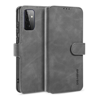 CaseMe CaseMe - Samsung Galaxy A72 Hoesje - Met Magnetische Sluiting - Ming Serie - Leren Book Case - Grijs