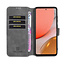 CaseMe - Samsung Galaxy A72 Hoesje - Met Magnetische Sluiting - Ming Serie - Leren Book Case - Grijs