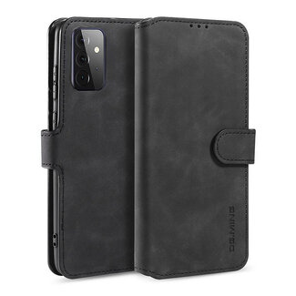 CaseMe caseme - Hoesje geschikt voor Samsung Galaxy A72 - met magnetische sluiting - ming serie - leren book case - zwart