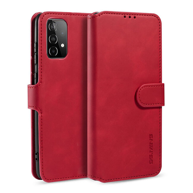 CaseMe - Samsung Galaxy A42 Hoesje - Met Magnetische Sluiting - Ming Serie - Leren Book Case - Rood